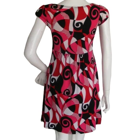 B-WEAR TOO! Dress, Jr M, Swirly Polka dot busy pattern, Short sleeves - Picture 5 of 13